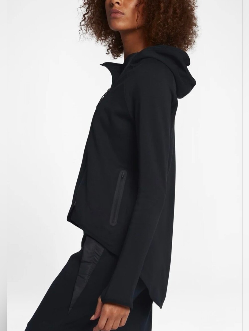Nike Tech Fleece Cape Full-Zip Hoodie Jacket Size Small in Black - Picture 2 of 13